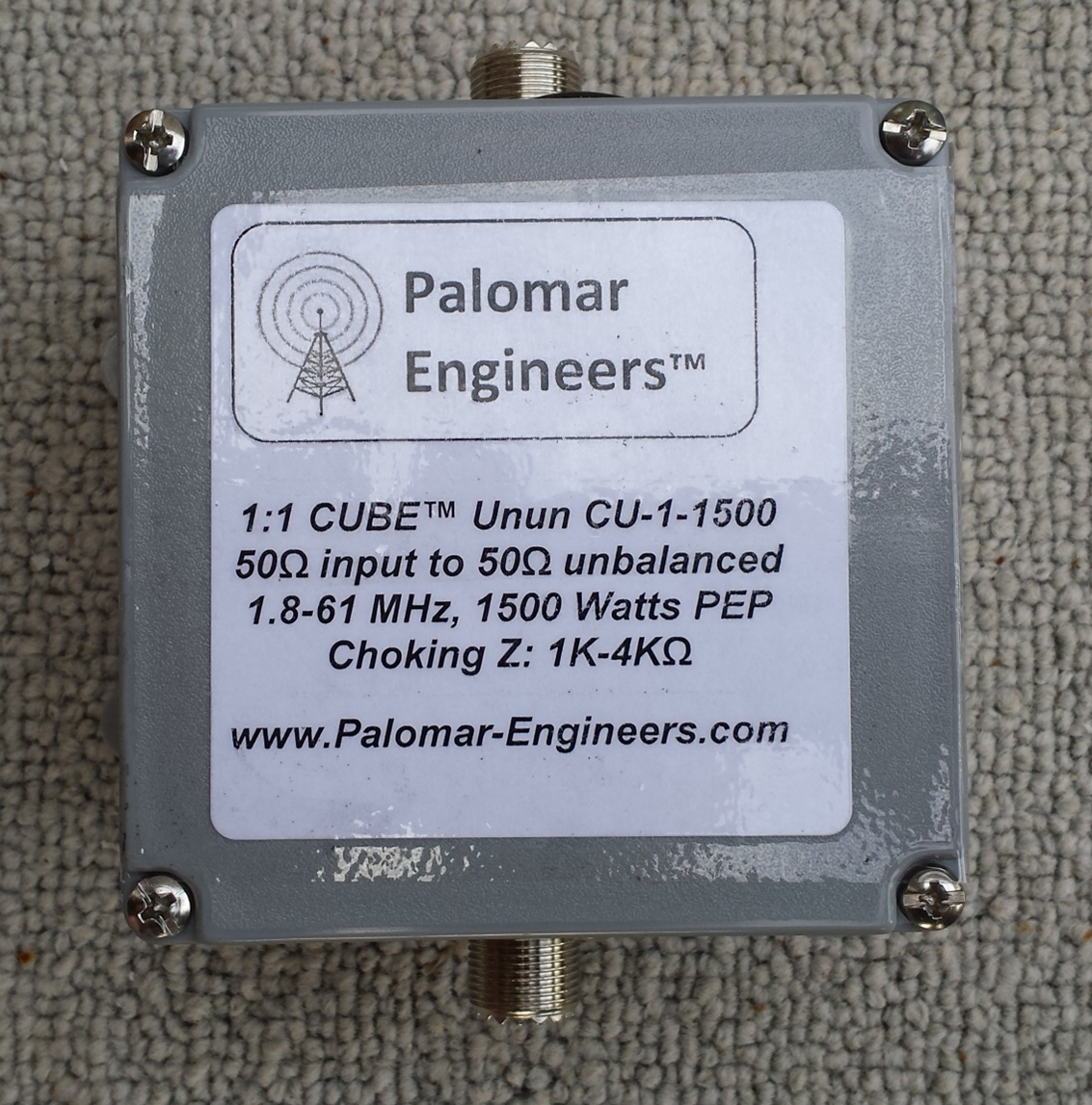 CUBE Feed Line Choke Unun, 1.5KW, 1.8-61 MHz, 4K Ohms CU-1-1500 CUBE Feed Line Choke Unun, 1.5KW, 1.8-61 MHz, 4K Ohms CU-1-1500