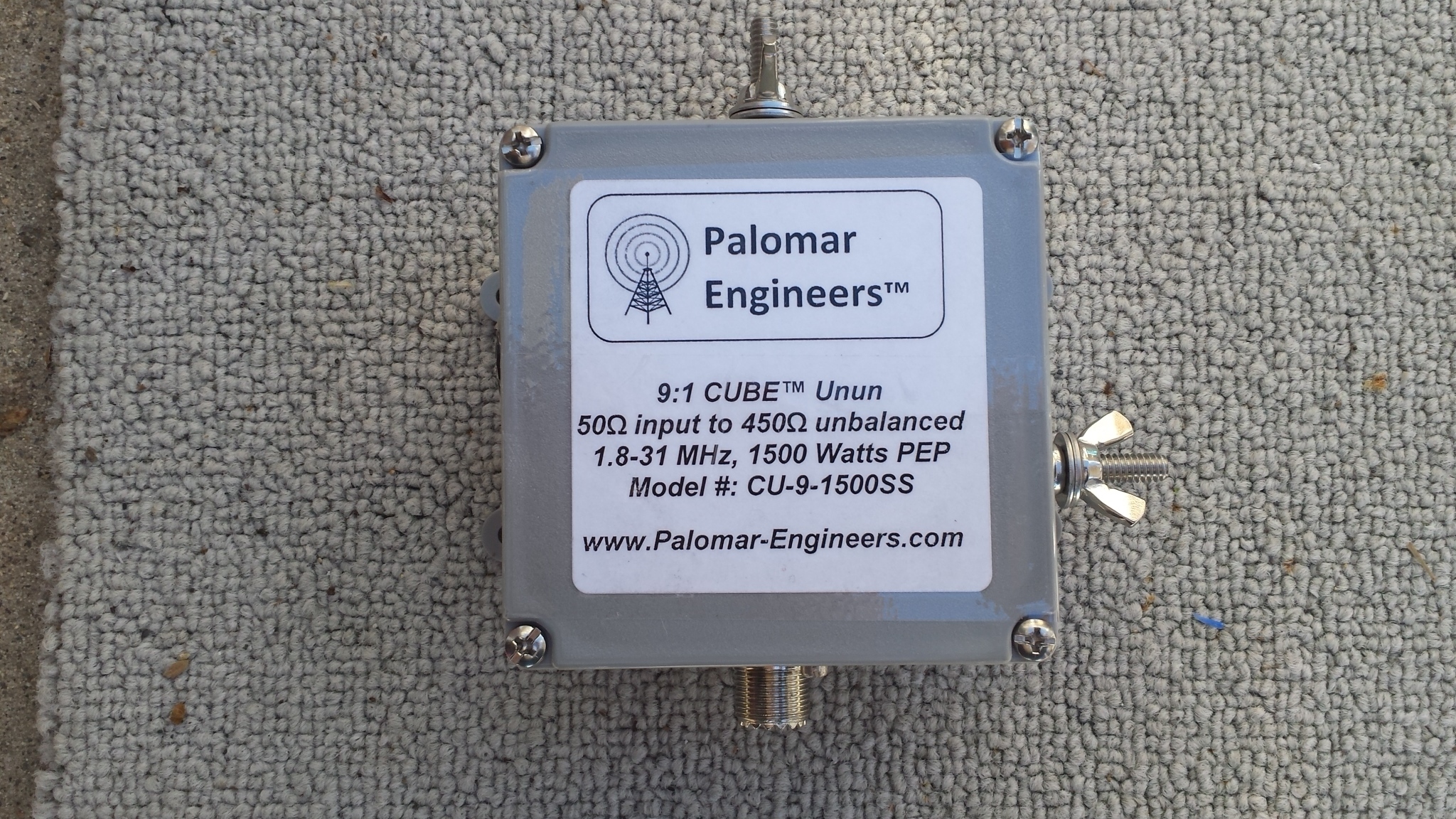 50:450 ohm (9:1) CUBE™ Unun, 1.8-61 MHz, 1.5 KW, End Fed CU-9-1500 50:450 ohm (9:1) CUBE™ Unun, 1.8-61 MHz, 1.5 KW, End Fed CU-9-1500