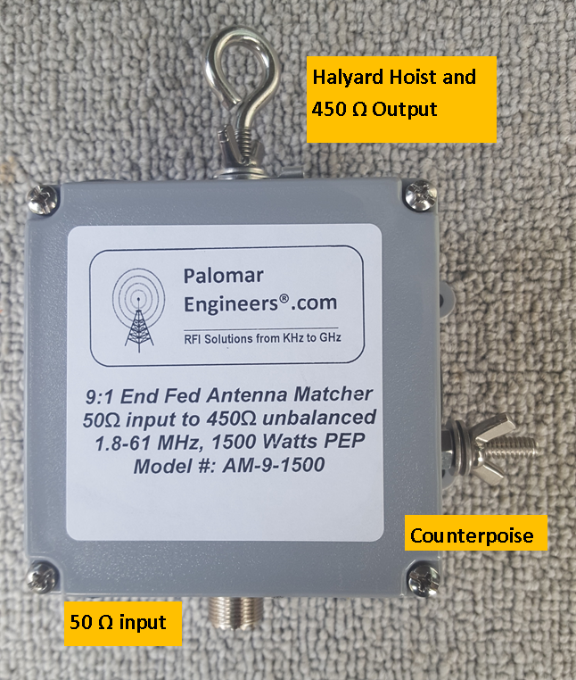 End Fed Antenna Matcher (9:1) CUBE™ Unun, 1.5KW - 1.8-61 MHz AM-9-1500 End Fed Antenna Matcher (9:1) CUBE™ Unun, 1.5KW - 1.8-61 MHz AM-9-1500