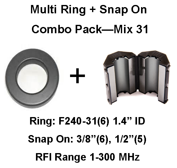 Multi-Ring/Multi-Snap On Combo Pack, Mix 31, RFI Range 1-300 MHz - 17 filters MRSCP-31-17 Multi-Ring/Multi-Snap On Combo Pack, Mix 31, RFI Range 1-300 MHz - 17 filters MRSCP-31-17