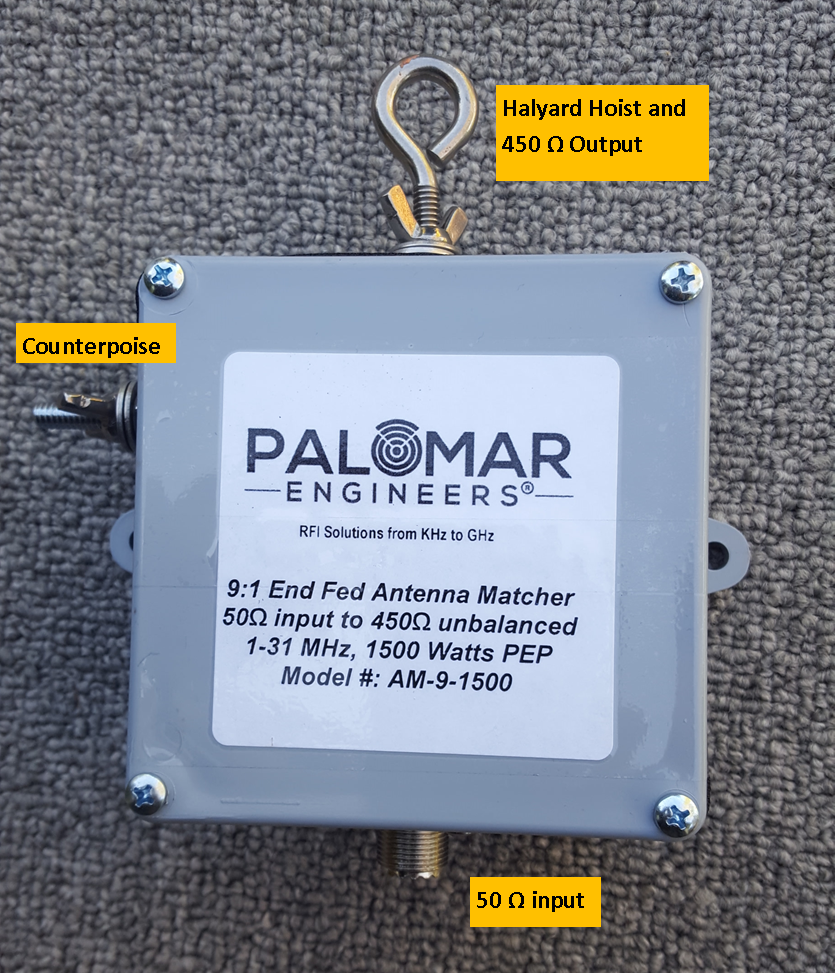 50:450 ohm (9:1) CUBE™ Unun, 1.8-61 MHz, 1.5 KW, End Fed CU-9-1500 50:450 ohm (9:1) CUBE™ Unun, 1.8-61 MHz, 1.5 KW, End Fed CU-9-1500