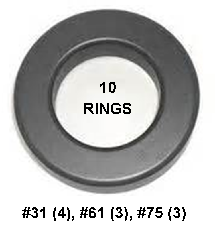 Ferrite Ring Combo Pack, FT240 - 1.4" ID, 10 Ferrites - Mix 31, 61, 75, RFI Range .15-2000 MHz FRCP-240-10 Ferrite Ring Combo Pack, FT240 - 1.4" ID, 10 Ferrites - Mix 31, 61, 75, RFI Range .15-2000 MHz FRCP-240-10