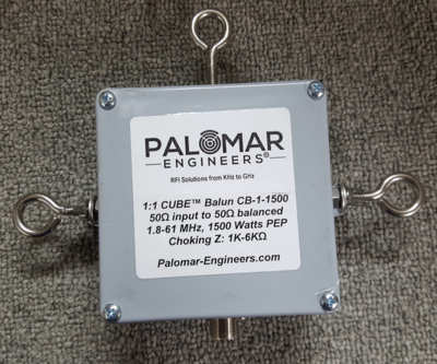 CUBE 1:1 Feed Line Choke Balun, 1.5KW, 1.8-61 MHz Eyebolt Version - Dipoles CUBE 1:1 Feed Line Choke Balun, 1.5KW, 1.8-61 MHz Eyebolt Version - Dipoles