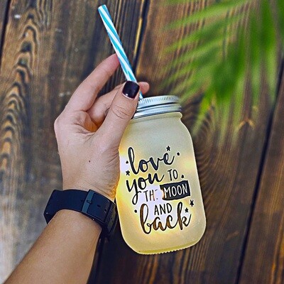 Банка c трубочкой Джар Love you to the moon and back JA_20L010_GOL