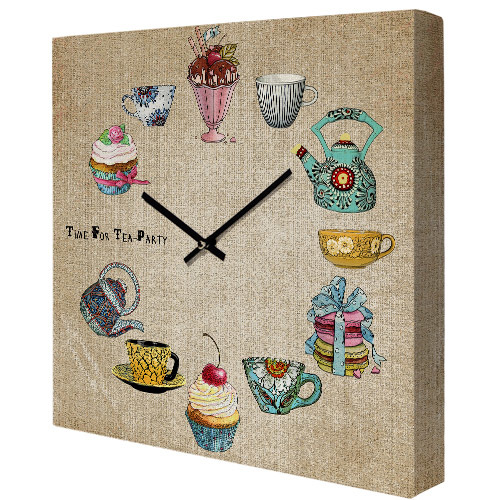 Часы настенные квадратные Time for tea party Часы настенные квадратные Time for tea party