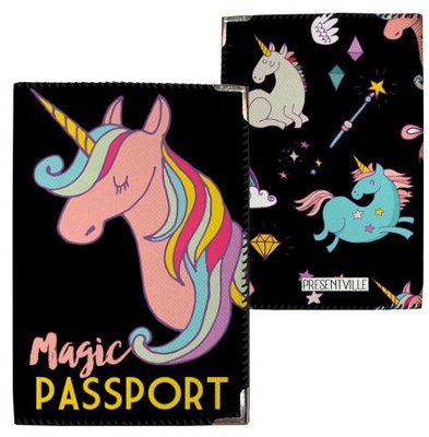 Обложка на паспорт Единорог Magic everywhere PD_CLF005_BL
