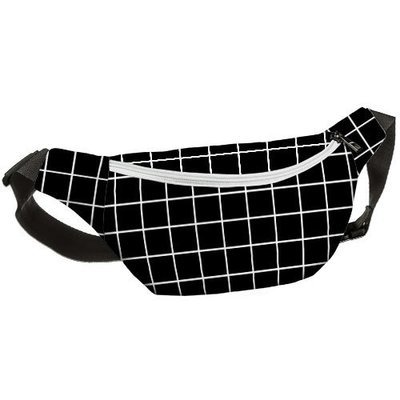 Сумка бананка BUMBAG Клетка BB_18J053_WH_BL