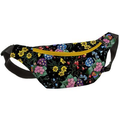 Сумка бананка BUMBAG Полевые цветы BB_18J046_ZHL_BL