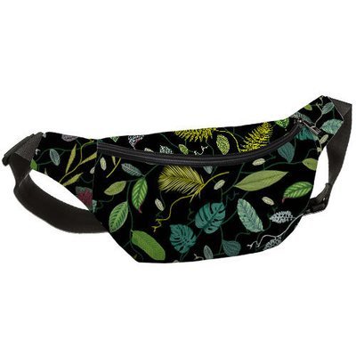 Сумка бананка BUMBAG Листья BB_18J041_BL_BL