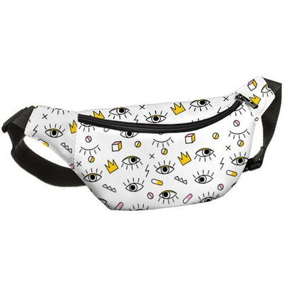 Сумка бананка BUMBAG Глазки BB_18J025_BL_BL