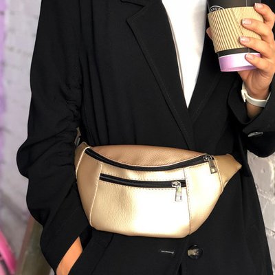 Сумка на пояс, бананка BUMBAG (экокожа), цвет золото EBB2_ZZZ