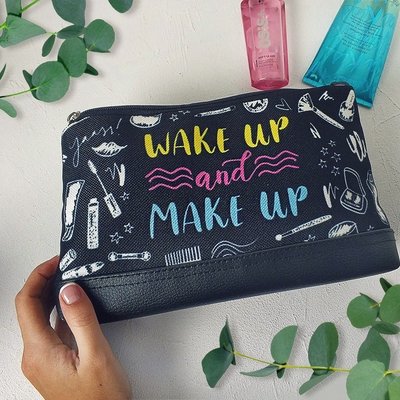 Косметичка дорожная женская Lovely Wake up and make up KK_URB011_BL