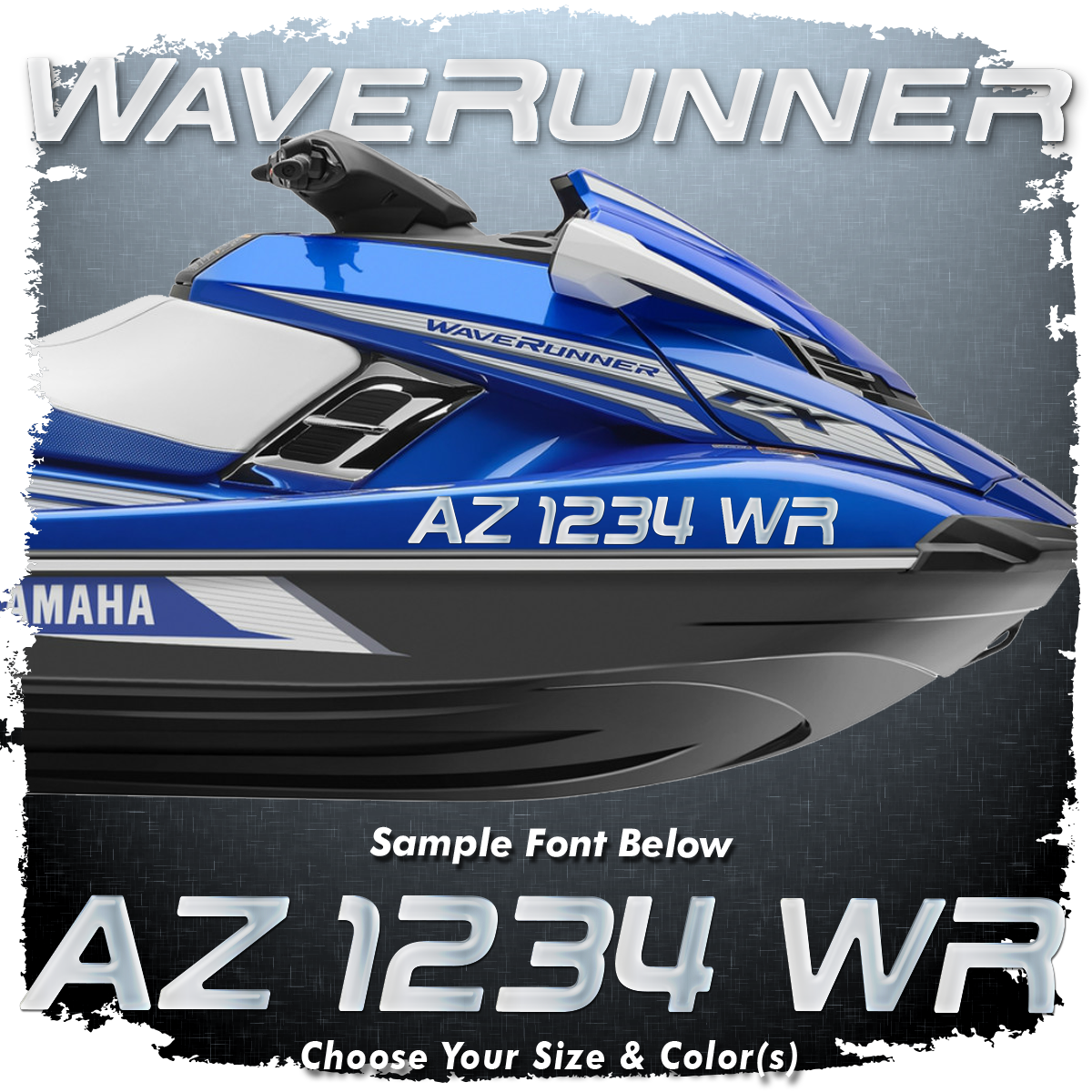 Yamaha FX HO Waverunner Font Registration Set, Choose Your Own Colors