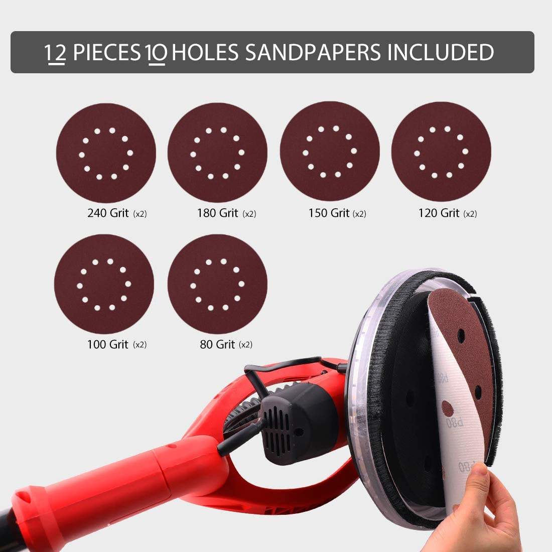 POWER PRO 1850 Foldable 750W Electric Variable Speed Drywall Sander