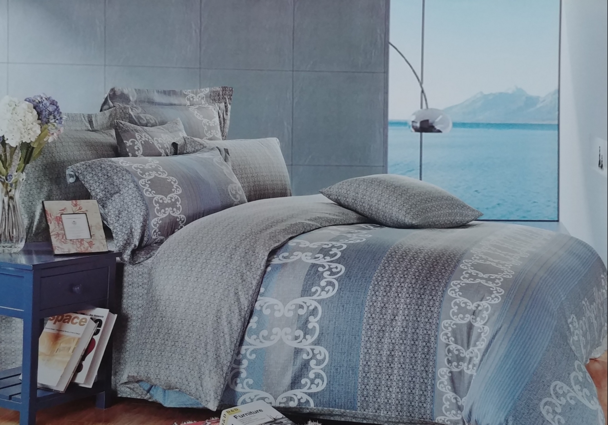 Blue Water Way Stripe Bedding Set BWW402