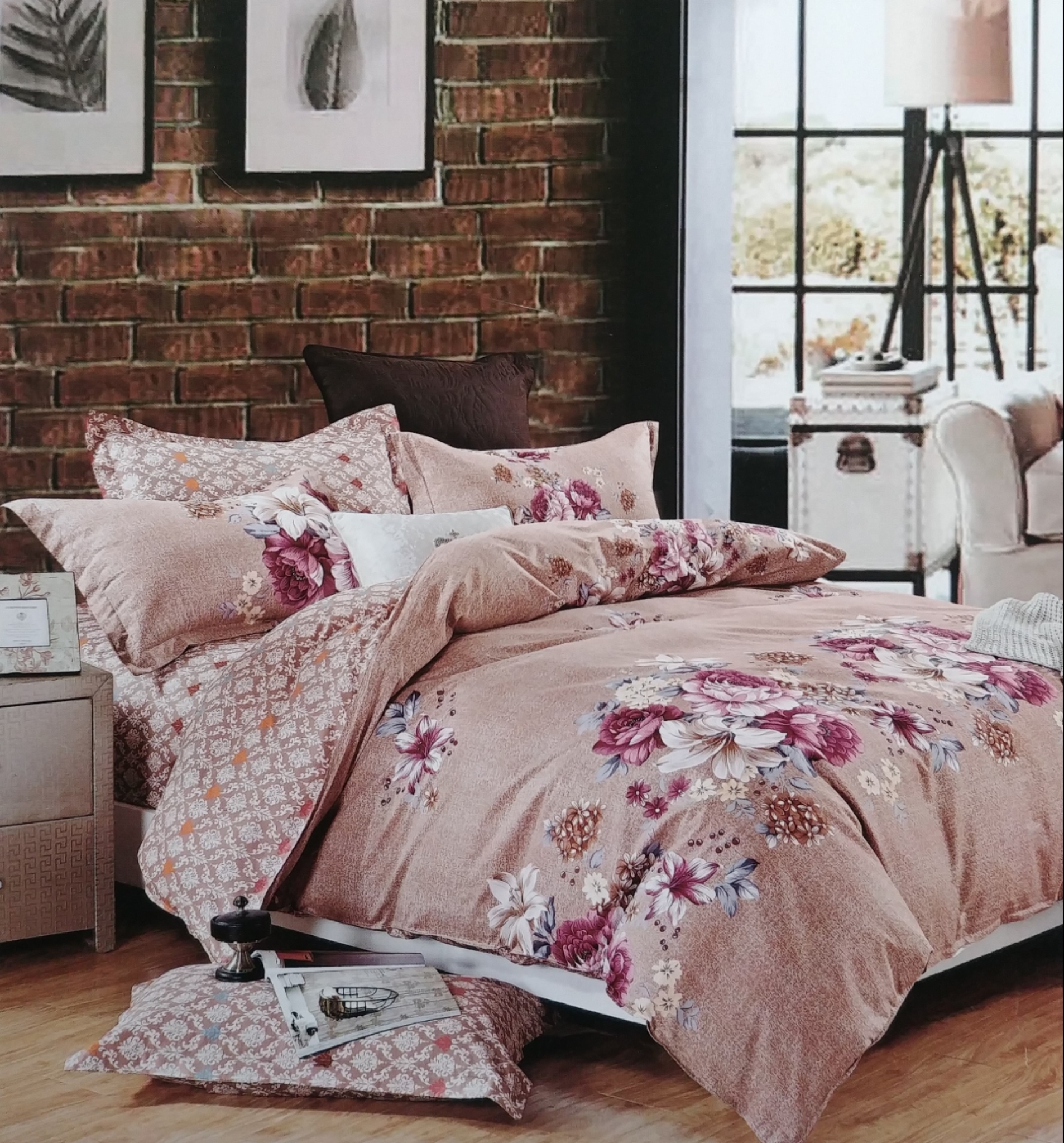 Crawford Red and Cream Stripe bedding set LRC890