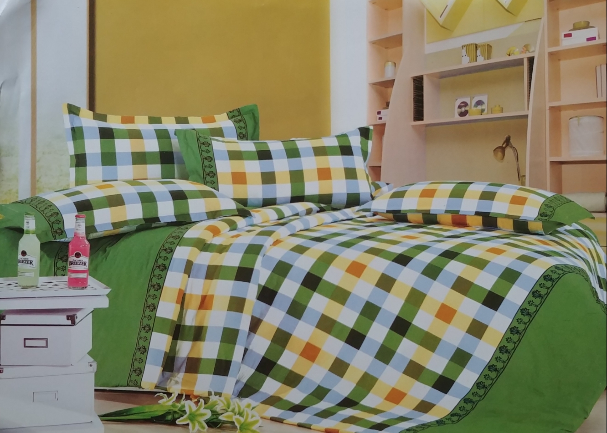 Lewis Orange and yellow stripe bedding set LOY875
