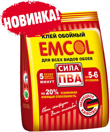 Клей для всех видов обоев “Сила ПВА” Emcol