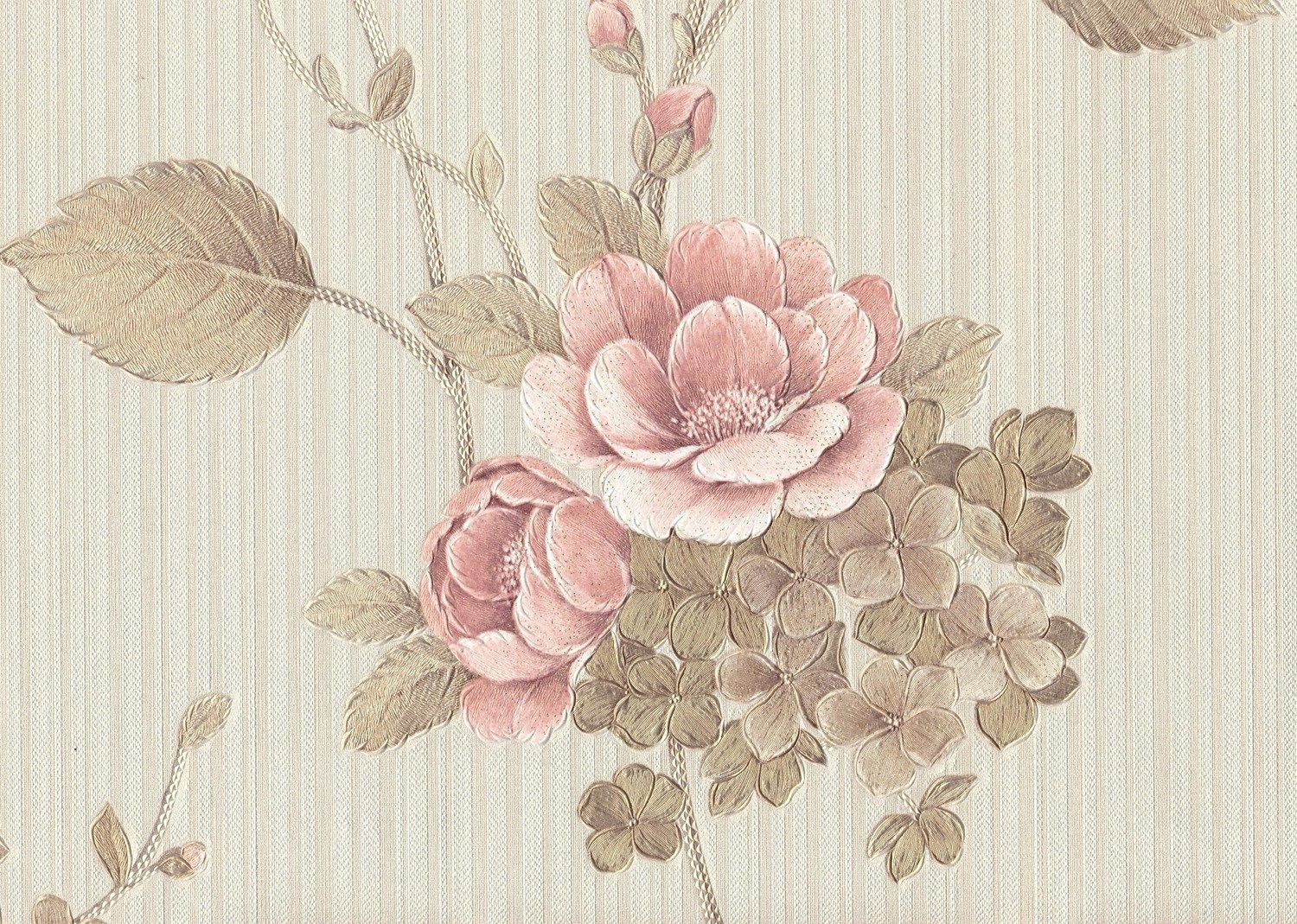 Гортензия. Артикул 1041-ХХ. Обои красивые, горячее тиснение. Комбинируются с Гортензия-фон.Артикул 1042-ХХ.