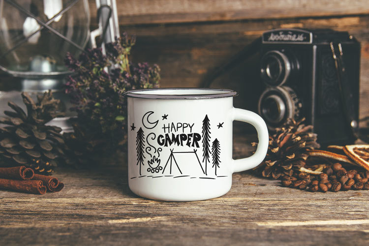 Metal Camp Mug - Happy Camper 00327