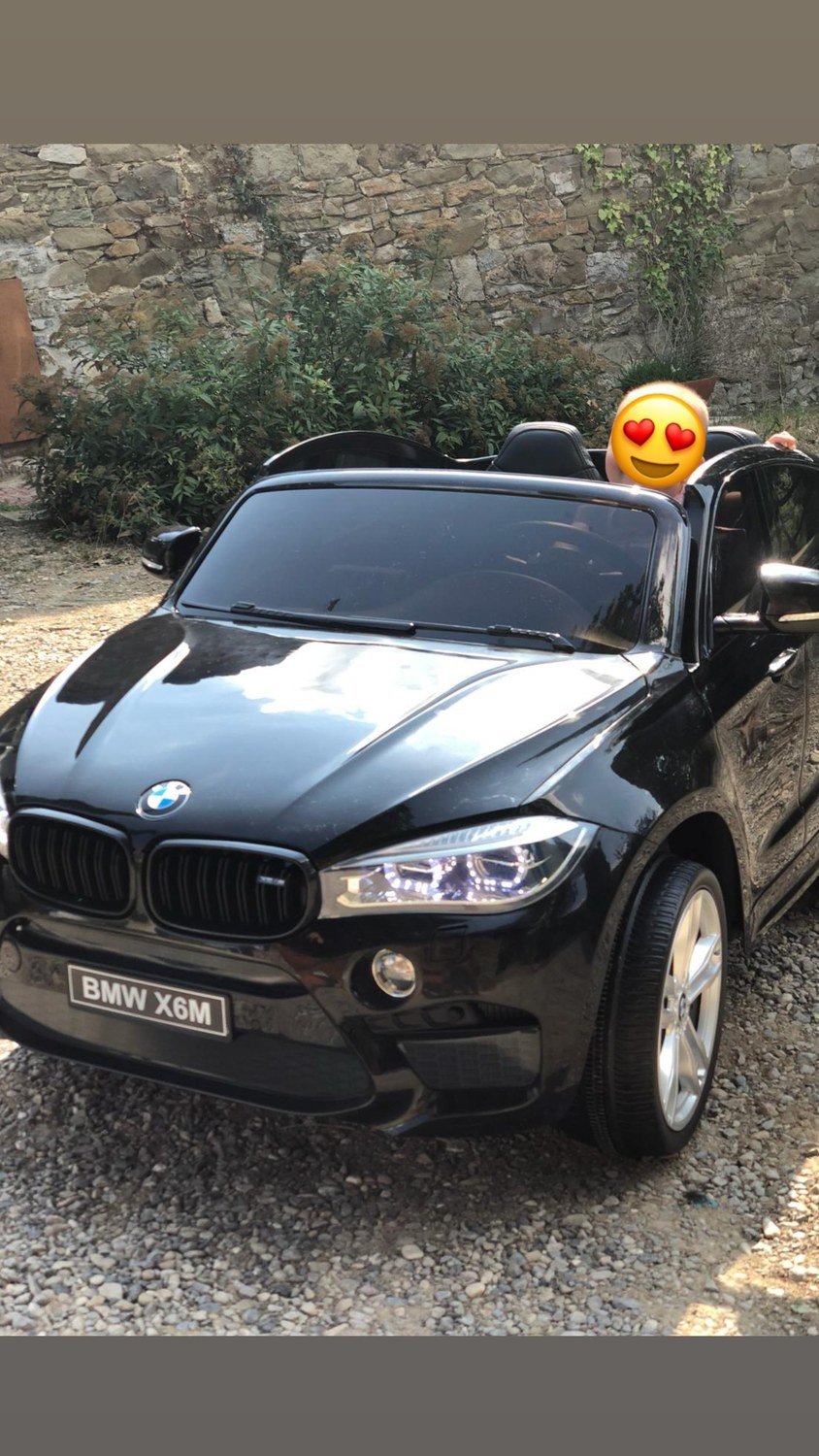 AUTO MACCHINA ELETTRICA PER BAMBINI BMW X6M 12V CON SEDILE IN PELLE Extra Large