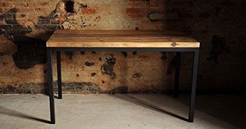 Tavolo Base Ferro E Piano Con Legno Massello 90 X 75 Design Industrial Style