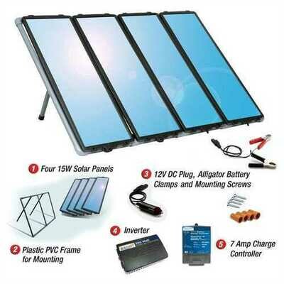 60-Watt Solar Panel Charging Kit with Charge Controller & Inverter 60-Watt Solar Panel Charging Kit with Charge Controller & Inverter