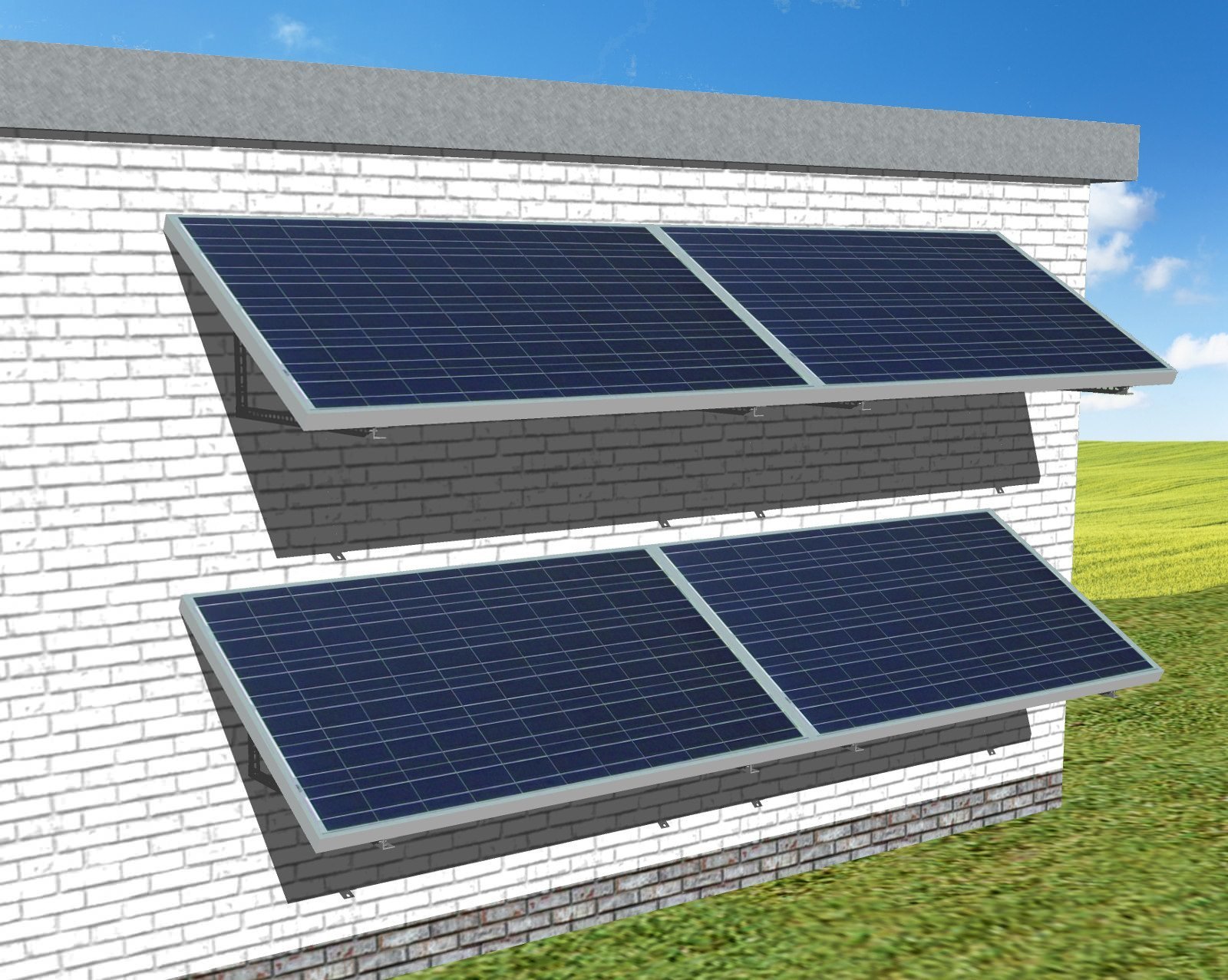 myCleantechSolarPower™ Solaranalage Fassade oder Carport mit 4 Pannels - Musterbild