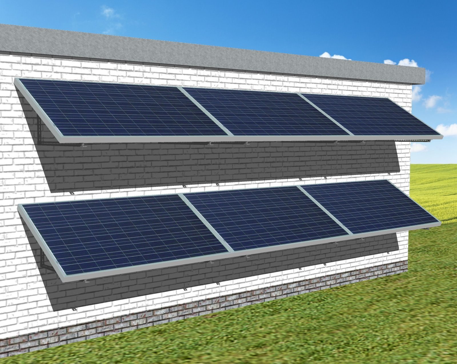 myCleantechSolarPower™ Solaranalage Fassade oder Carport mit 6 Pannels - Musterbild