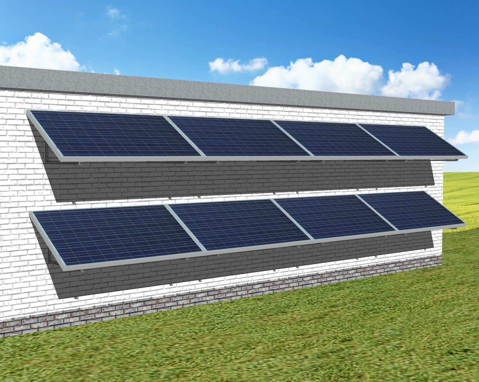 myCleantechSolarPower™ Solaranalage Fassade oder Carport mit 8 Pannels - Musterbild