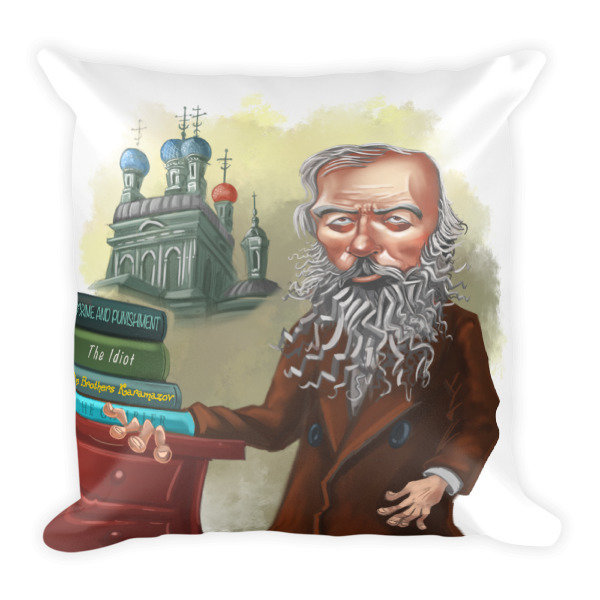 Fyodor Dostoevsky Square Pillow Fyodor Dostoevsky Square Pillow