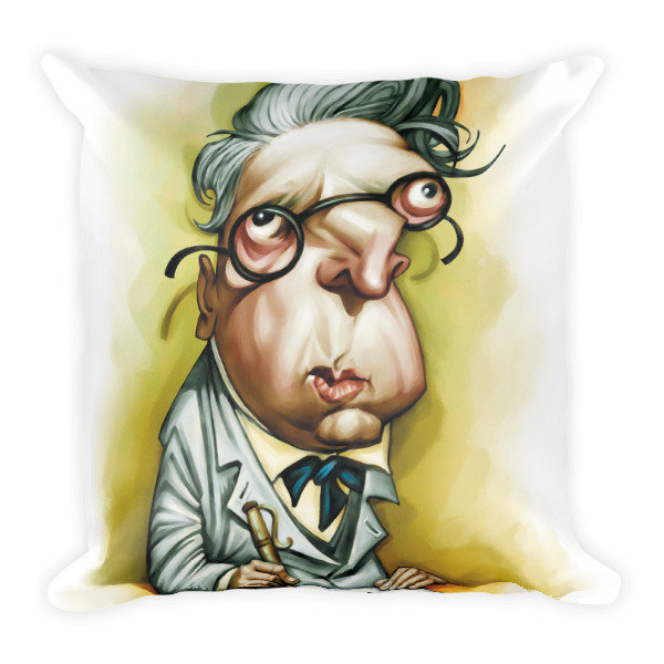 W.B. Yeats Square Pillow W.B. Yeats Square Pillow