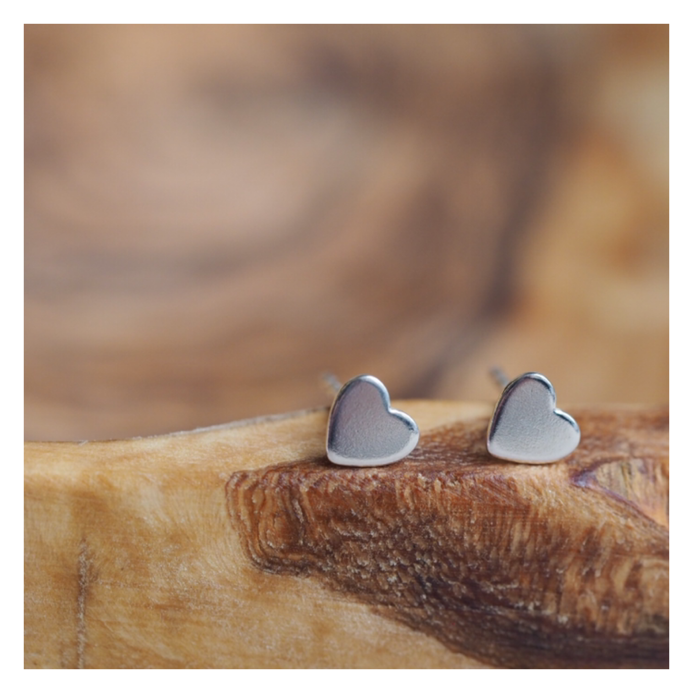Sterling Silver Heart Earrings SOLIDHEARTEAR