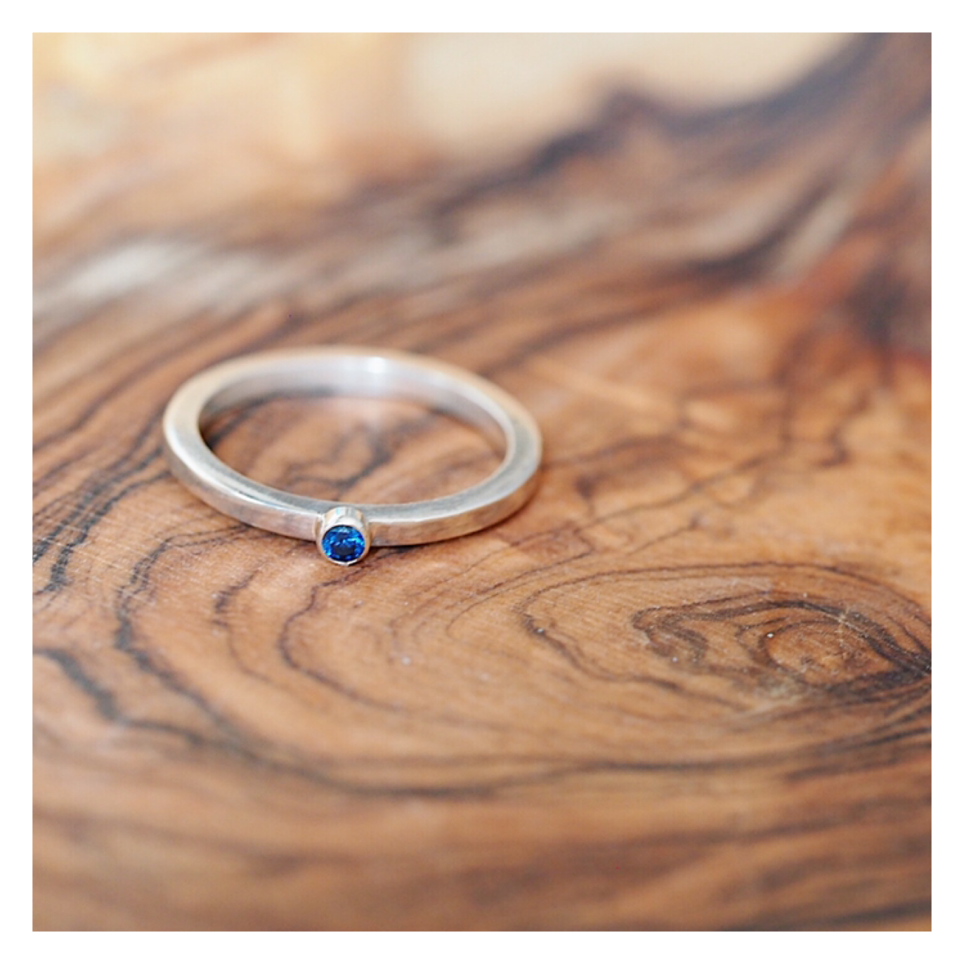 Sterling Silver Single Gem Band Dainty (2mm Gem) DAINTYGEMRING