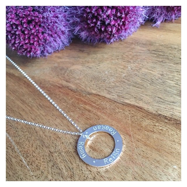 XL MAXI Sterling Silver Washer Necklace XLSILVWASH