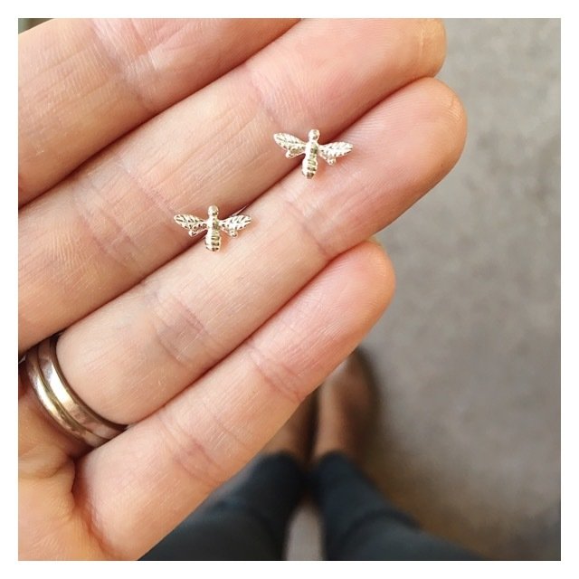 Sterling Silver Bee Earrings