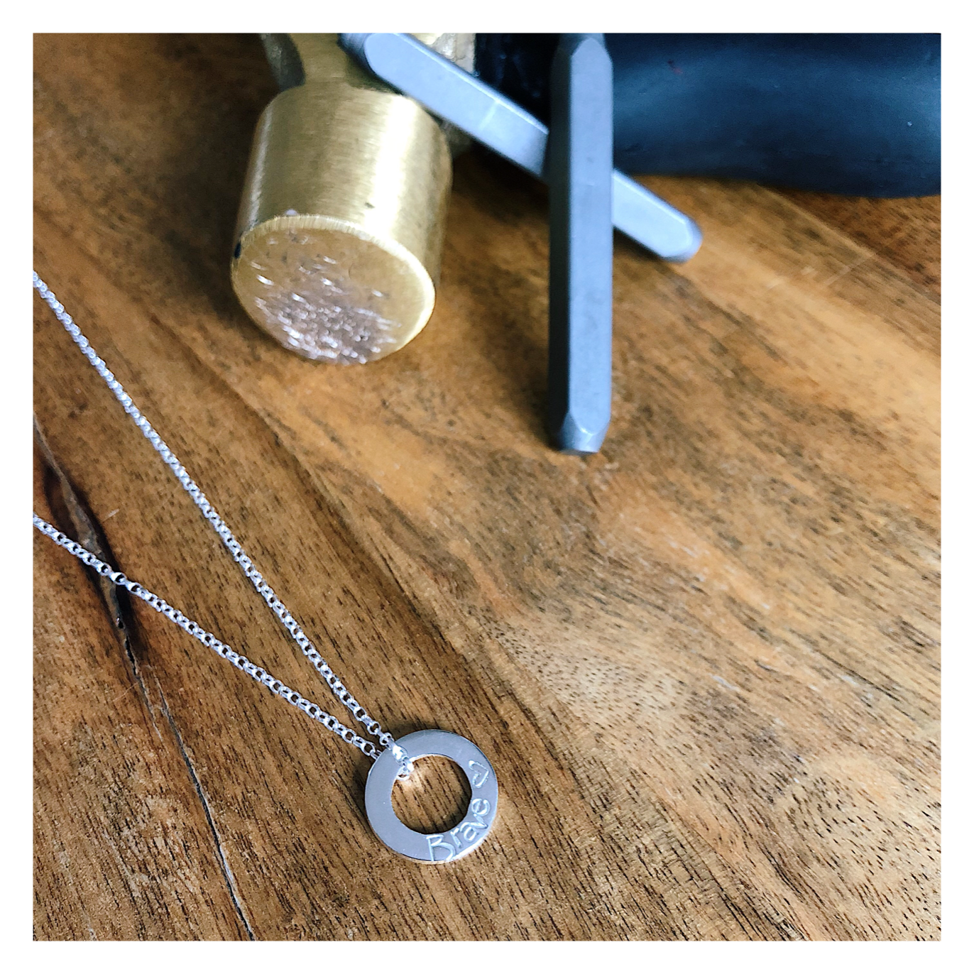 MIDI Sterling Silver Washer Necklace MIDISILWASH