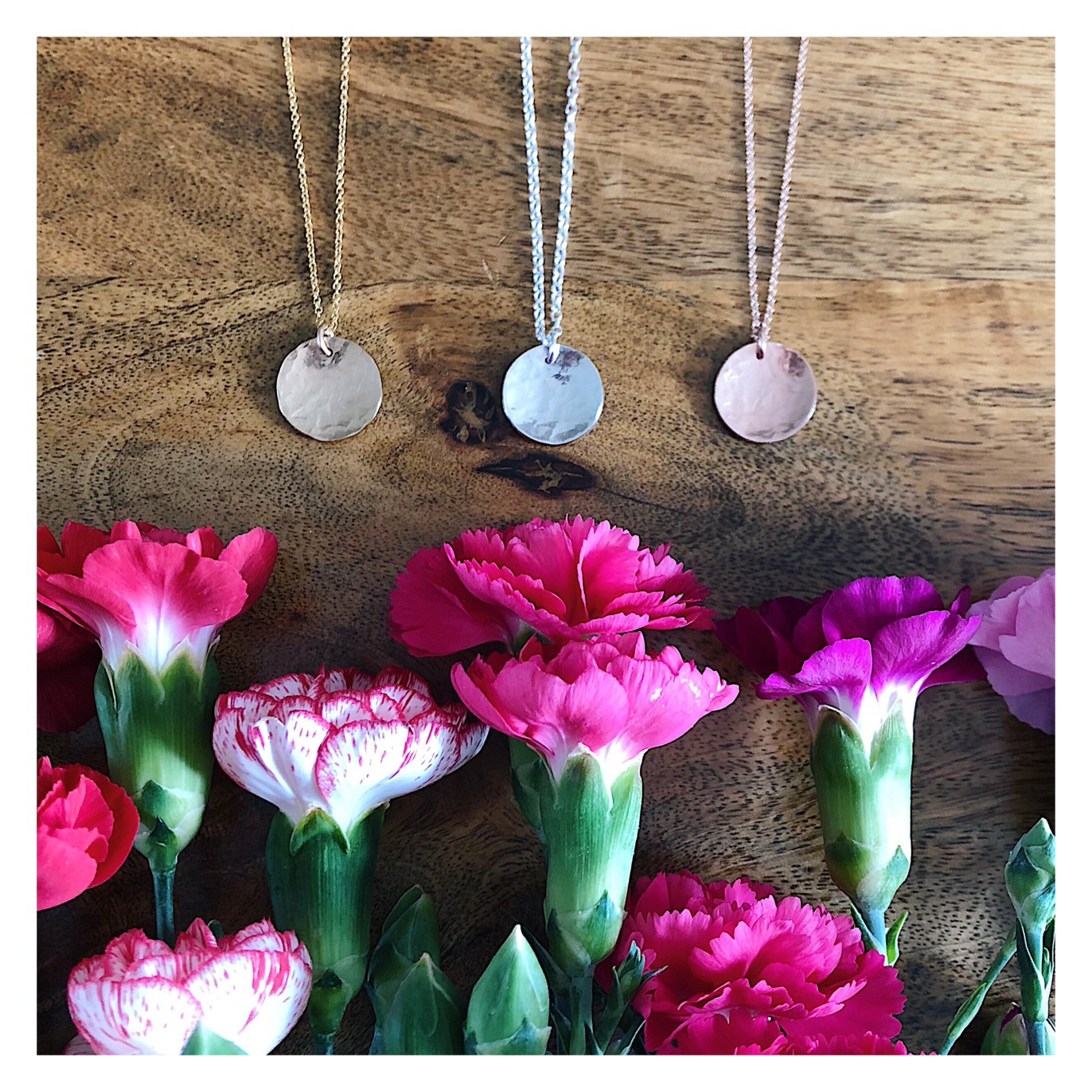 MIDI Texturised Curved Disc Necklace Sterling Silver