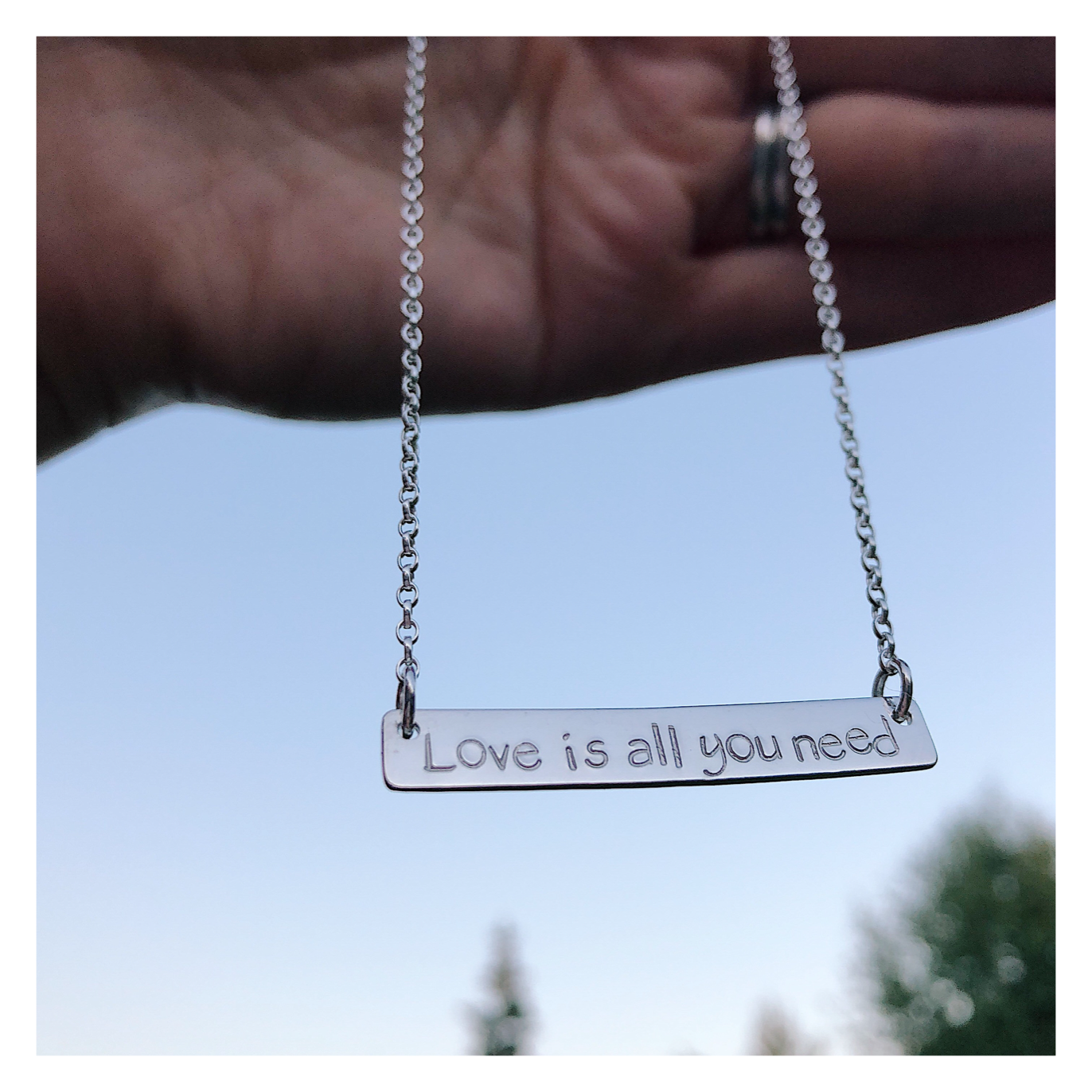 Sterling Silver Bar Necklace BARNECK