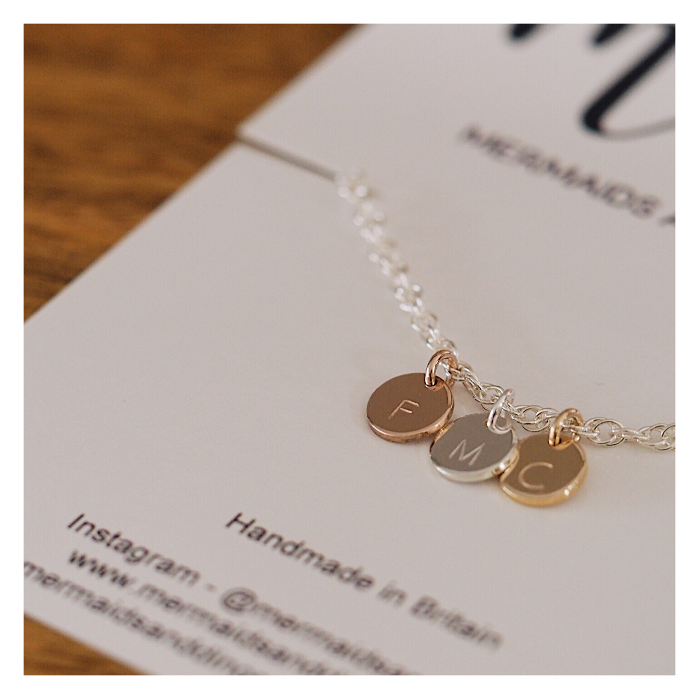 Adults Initial Mini Disc Bracelet - DYO ADINTBRACE