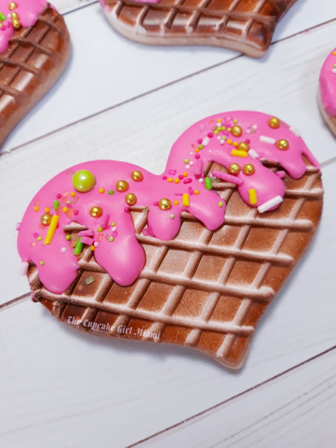 Waffle Cone Sugar cookie heart - Vanilla Waffle Cone Sugar cookie heart - Vanilla