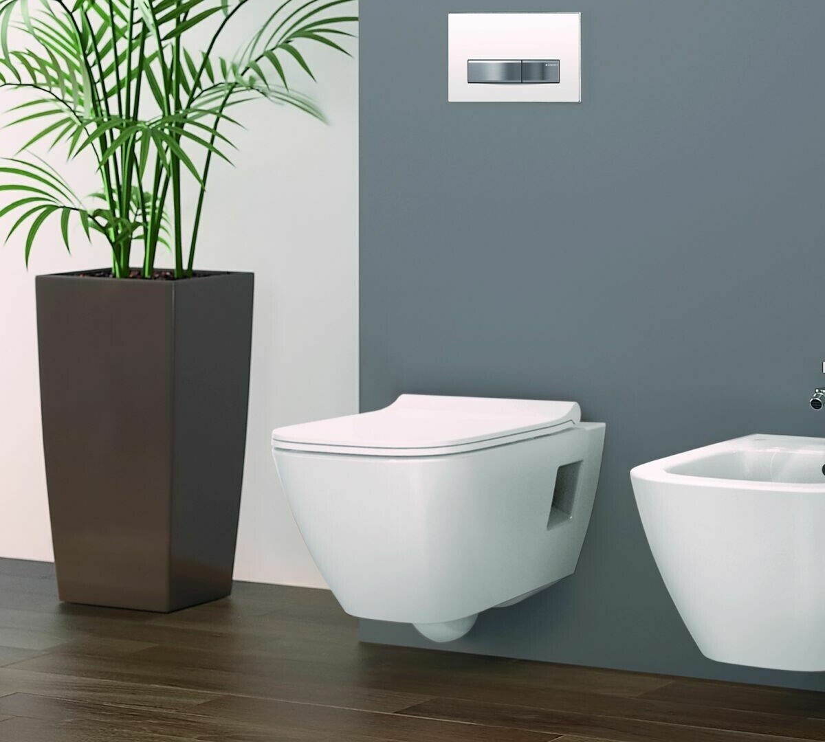 Cuvette suspendue Geberit Smyle Square Rimfree