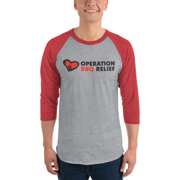 Operation BBQ Relief 3/4 sleeve raglan baseball shirt 60032