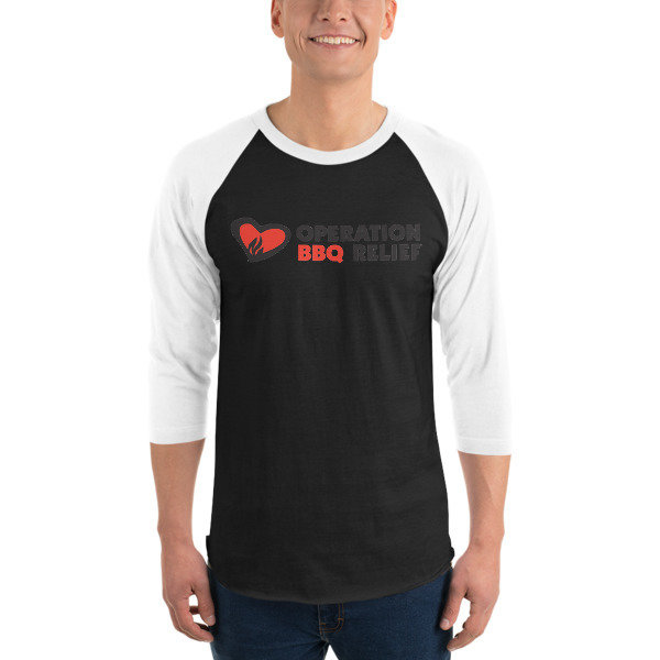 Operation BBQ Relief 3/4 sleeve raglan baseball shirt