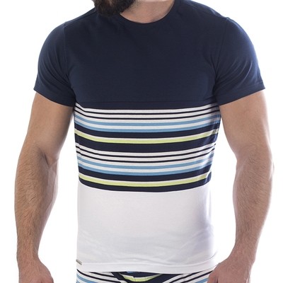 Manor Stripes Teget-Belo-Četvorobojna Majica Manor Stripes Teget-Belo-Četvorobojna Majica