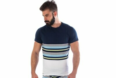 Manor Stripes Teget-Belo-Četvorobojna Majica Manor Stripes Teget-Belo-Četvorobojna Majica