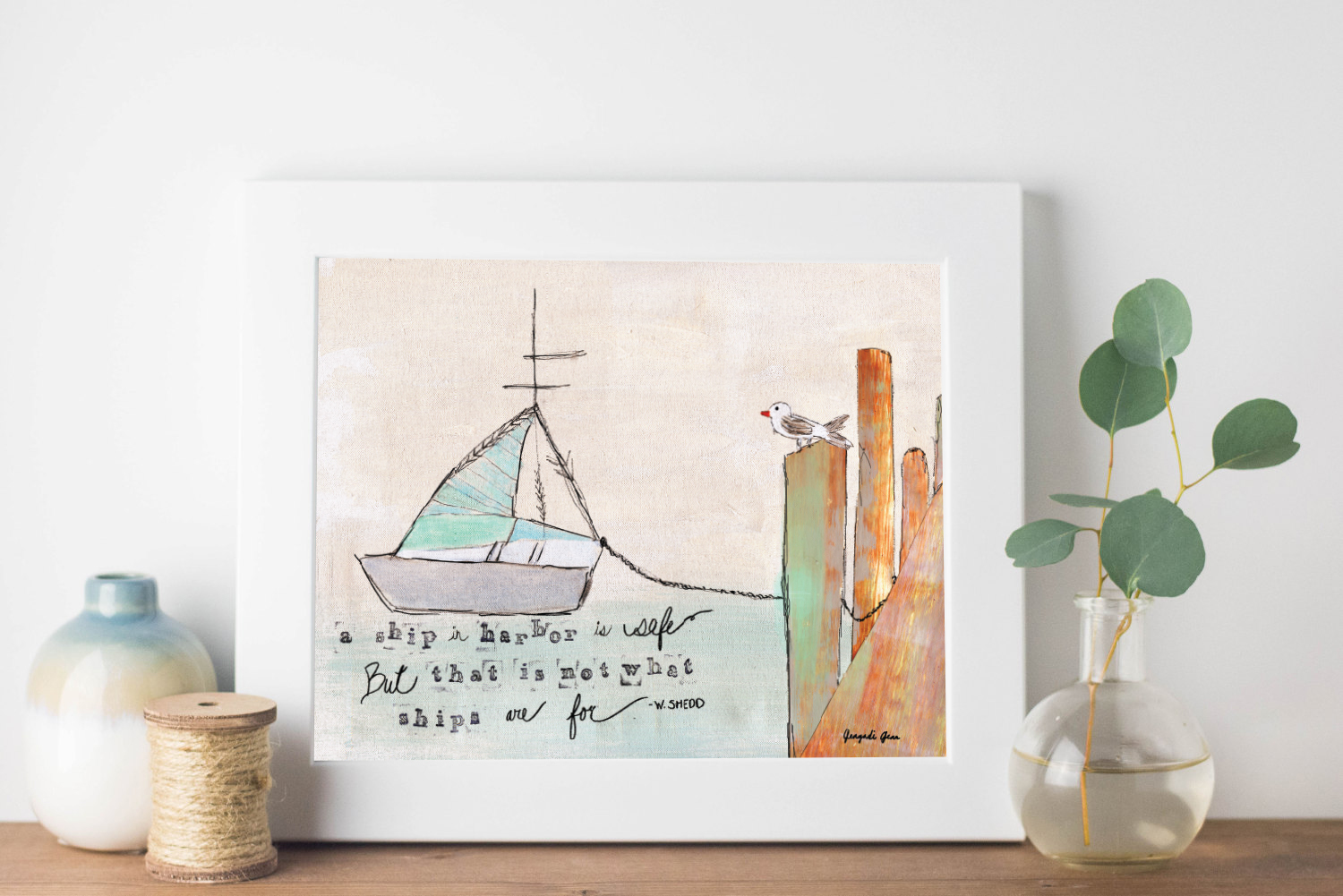 A Ship in Harbor Sailboat