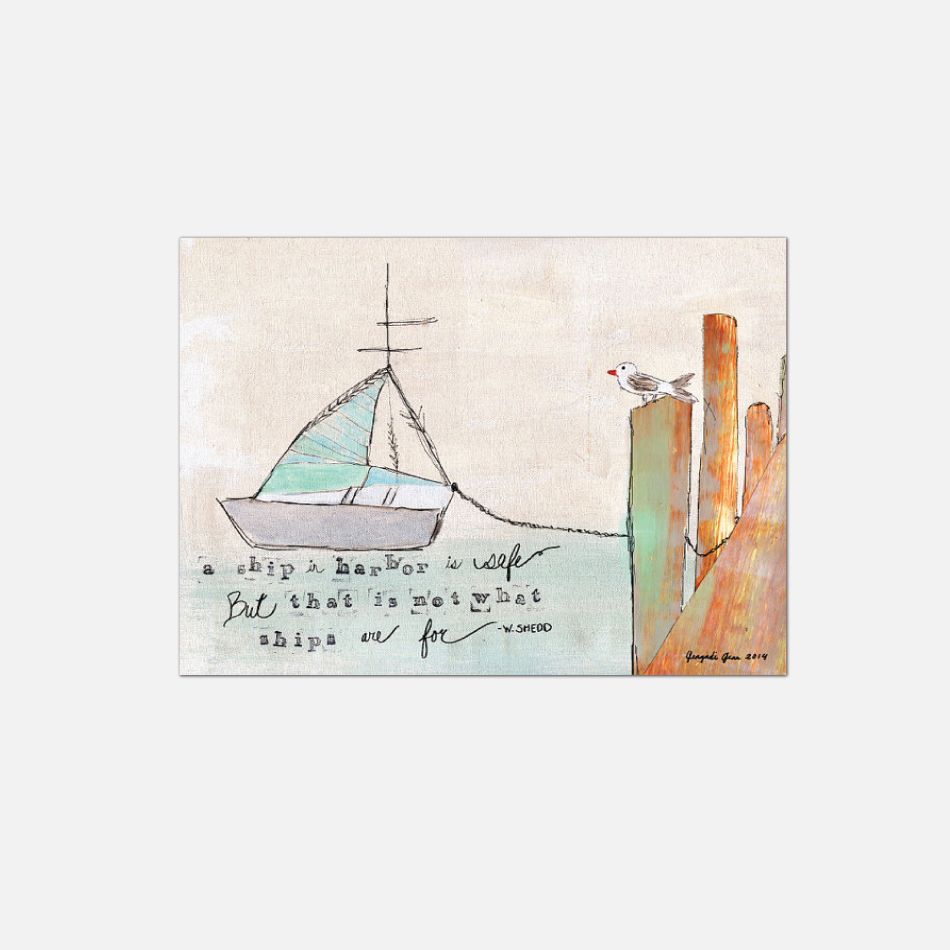 A Ship in Harbor Sailboat