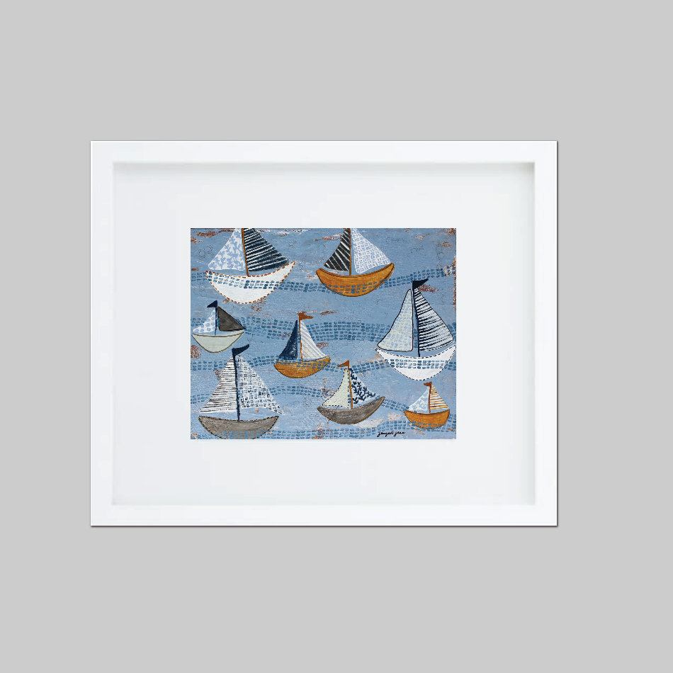 Light Blue Sailboats