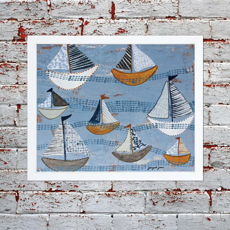 Light Blue Sailboats